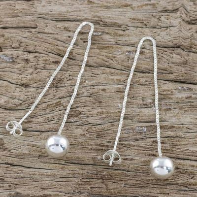 Alternate image for Thai Artisan Handmade 925 Sterling Silver Threader Earrings Feminine Dance