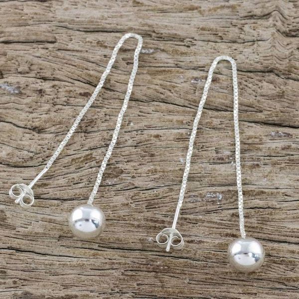 Alternate image for Thai Artisan Handmade 925 Sterling Silver Threader Earrings Feminine Dance