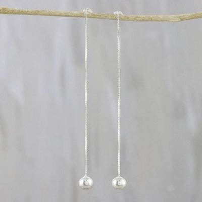Alternate image for Thai Artisan Handmade 925 Sterling Silver Threader Earrings Feminine Dance