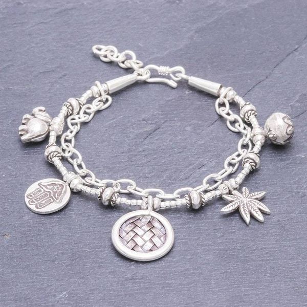 Alternate image for Hand Crafted Sterling Silver Charm Bracelet Ethnic Charm