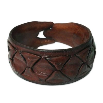 Alternate image for Mens Leather Wristband Bracelet Sukhothai Brown