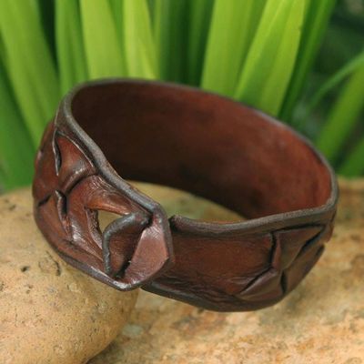 Alternate image for Mens Leather Wristband Bracelet Sukhothai Brown