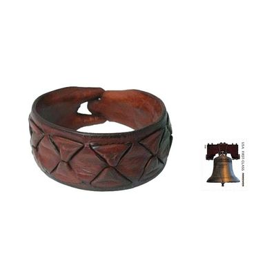 Alternate image for Mens Leather Wristband Bracelet Sukhothai Brown
