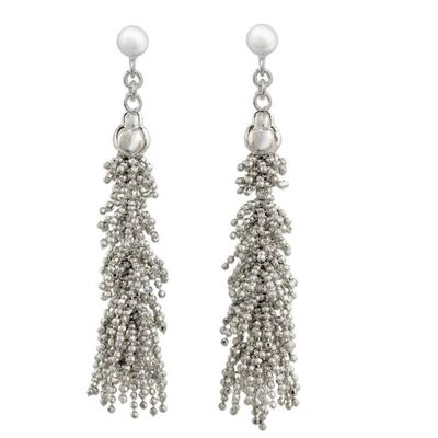 Alternate image for Sterling Silver Beaded Hook Earrings from Thailand Thai Garland