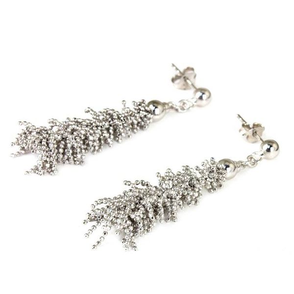 Alternate image for Sterling Silver Beaded Hook Earrings from Thailand Thai Garland