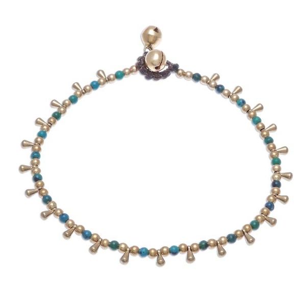 Alternate image for Serpentine Beaded Charm Anklet from Thailand Bohemian Shower
