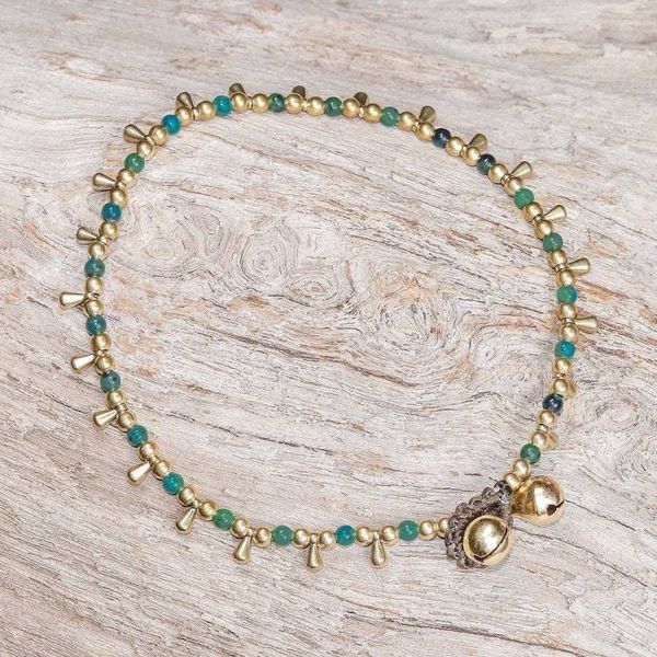 Alternate image for Serpentine Beaded Charm Anklet from Thailand Bohemian Shower
