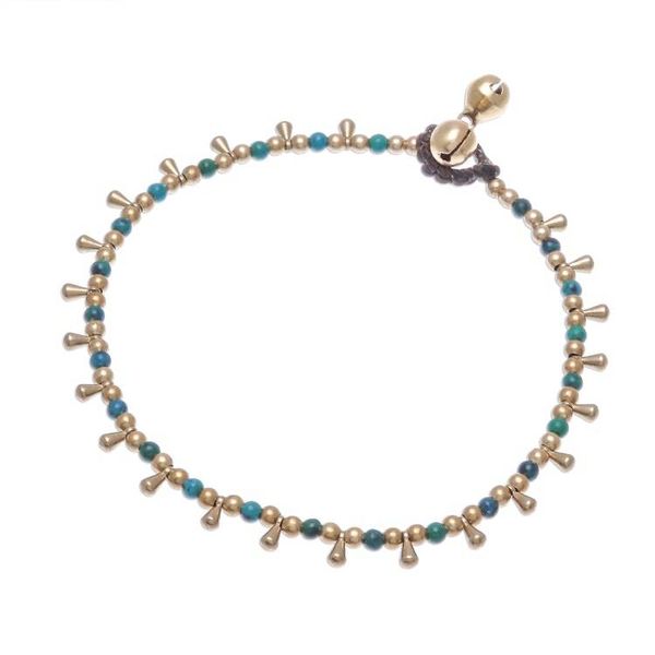 Alternate image for Serpentine Beaded Charm Anklet from Thailand Bohemian Shower