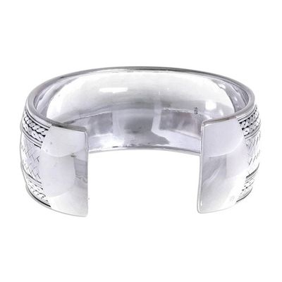 Alternate image for Woven Design Sterling Silver Cuff Bracelet Wave Effects