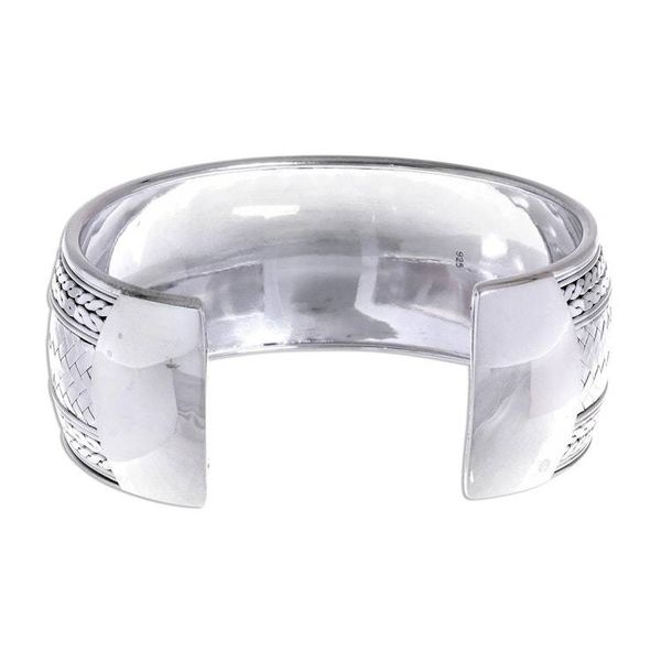 Alternate image for Woven Design Sterling Silver Cuff Bracelet Wave Effects