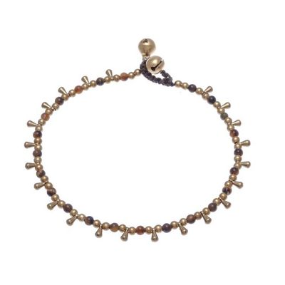 Alternate image for Tigers Eye Beaded Anklet from Thailand Bohemian Shower