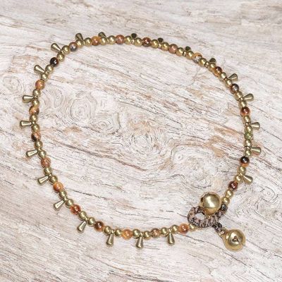 Alternate image for Tigers Eye Beaded Anklet from Thailand Bohemian Shower