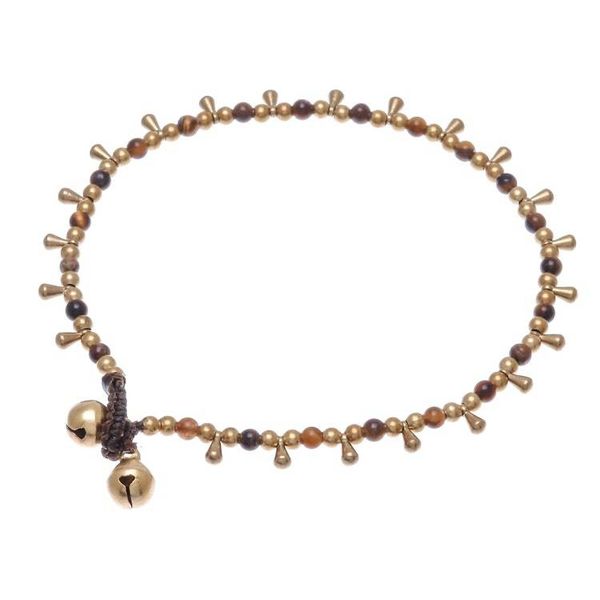 Alternate image for Tigers Eye Beaded Anklet from Thailand Bohemian Shower