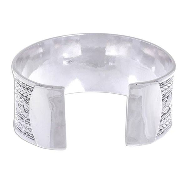 Alternate image for Mixed Braided Motifs Sterling Silver Cuff Bracelet Exotic Waves