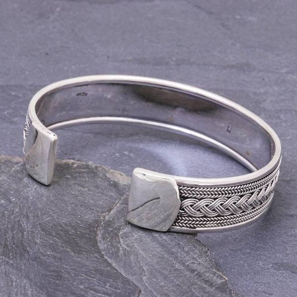 Alternate image for Braid and Rope Motif Sterling Silver Cuff Bracelet Karen Plaits