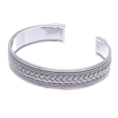 Alternate image for Braid and Rope Motif Sterling Silver Cuff Bracelet Karen Plaits