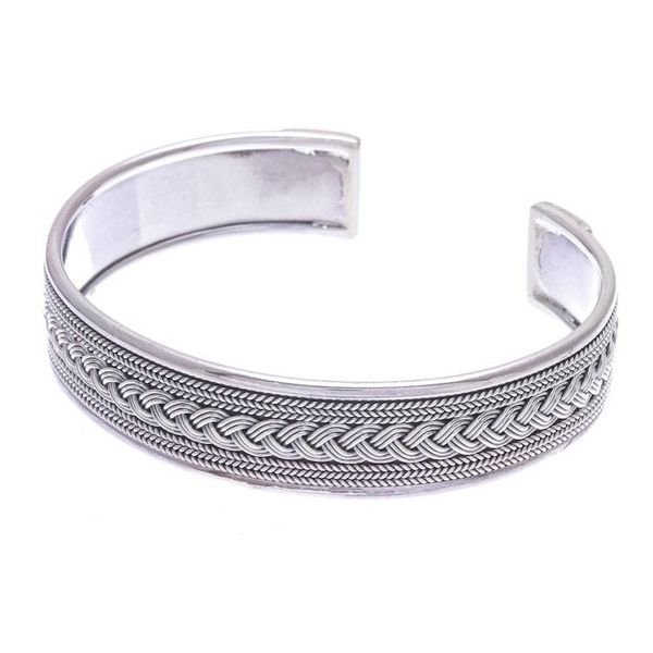 Alternate image for Braid and Rope Motif Sterling Silver Cuff Bracelet Karen Plaits
