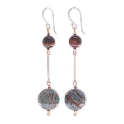 Alternate image for Jasper and Tigers Eye Dangle Earrings Earthly Love
