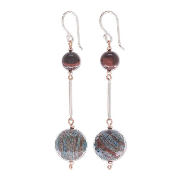 Alternate image for Jasper and Tigers Eye Dangle Earrings Earthly Love