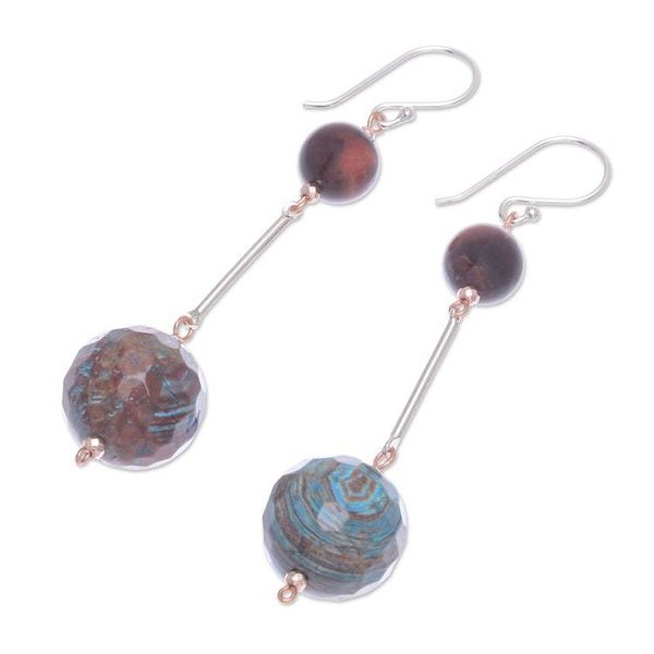 Alternate image for Jasper and Tigers Eye Dangle Earrings Earthly Love