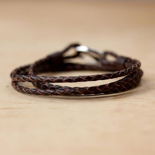 Alternate image for Sable Braided Leather Cord Bracelet from Thailand Braided Friendship in Sable