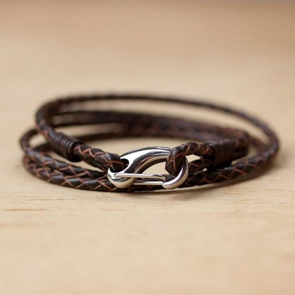 Alternate image for Sable Braided Leather Cord Bracelet from Thailand Braided Friendship in Sable