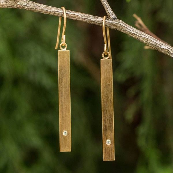 Alternate image for Peridot Earrings set in 24k Gold Plated Sterling Silver Simple Clarity