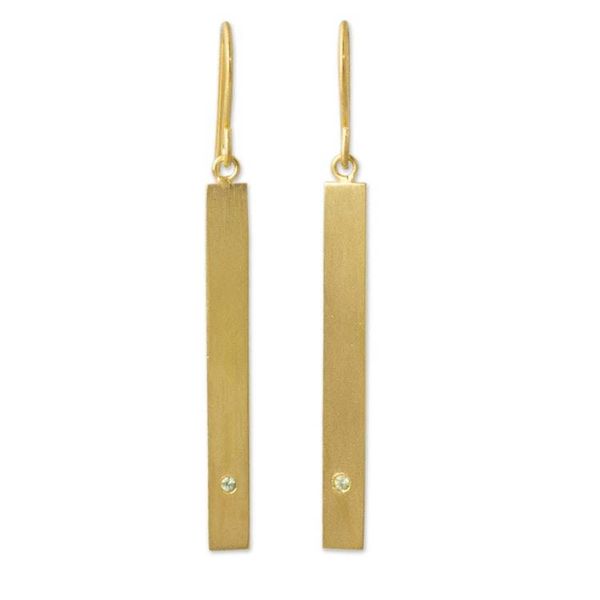 Alternate image for Peridot Earrings set in 24k Gold Plated Sterling Silver Simple Clarity