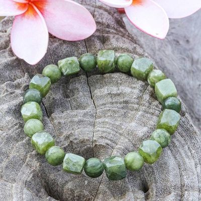 Alternate image for Stretch Bracelet with Round and Square Serpentine Beads Glorious Flair