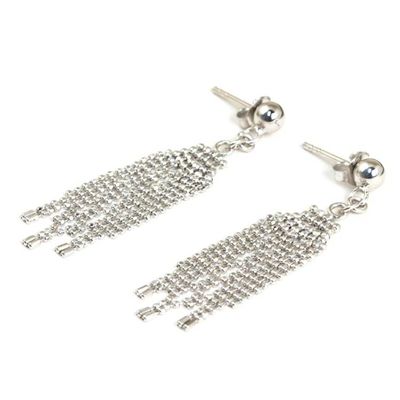 Alternate image for Sterling Silver Webbed Chandelier Earrings from Thailand Dangling Fringes