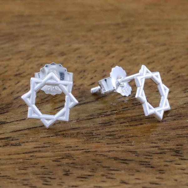 Alternate image for Star of Lakshmi Sterling Silver Stud Earrings Star of Lakshmi