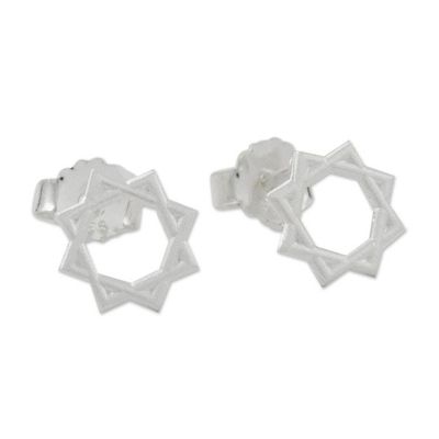 Alternate image for Star of Lakshmi Sterling Silver Stud Earrings Star of Lakshmi
