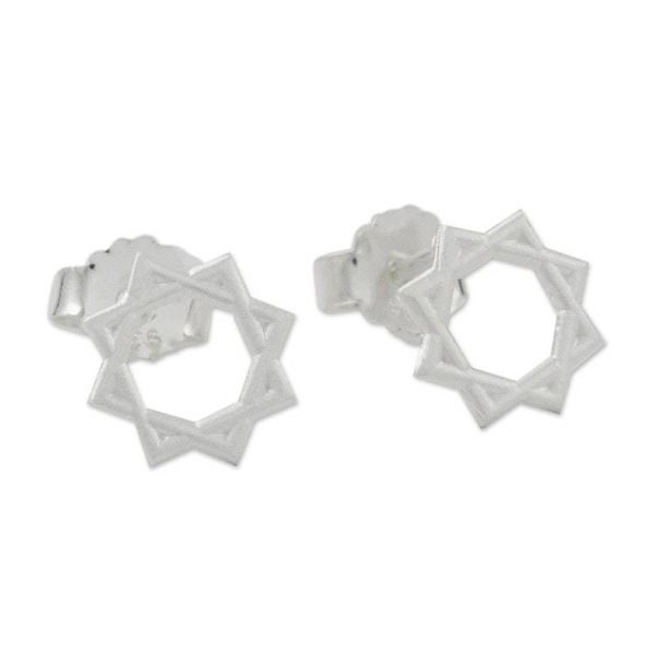 Alternate image for Star of Lakshmi Sterling Silver Stud Earrings Star of Lakshmi