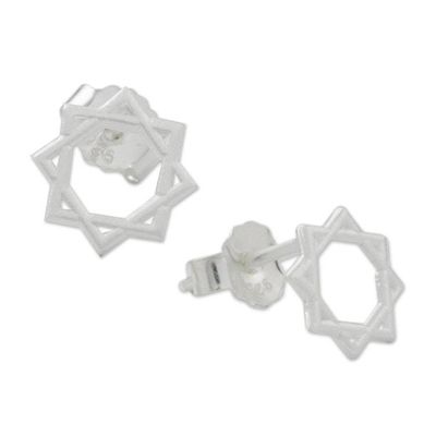 Alternate image for Star of Lakshmi Sterling Silver Stud Earrings Star of Lakshmi