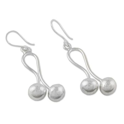 Alternate image for Hill Tribe Silver Matte Finish Abstract Dangle Earrings Geometric Illusion