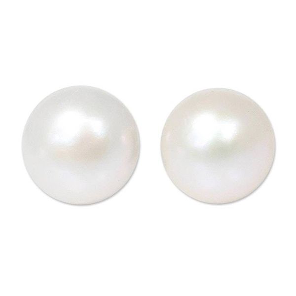Alternate image for Bridal Pearl Button Earrings Cloud Serenade