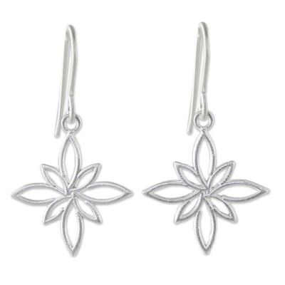 Alternate image for Stylized Star Shape Earrings in Sterling Silver Thai Star