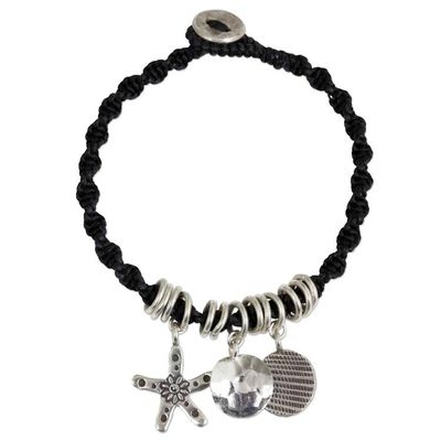 Alternate image for Artisan Crafted Wristband Bracelet with Karen Silver Charms Karen Galaxy