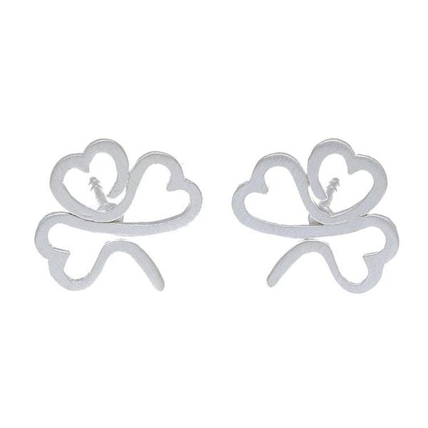 Alternate image for Sterling Silver Clover Stud Earrings from Thailand Beautiful Clover