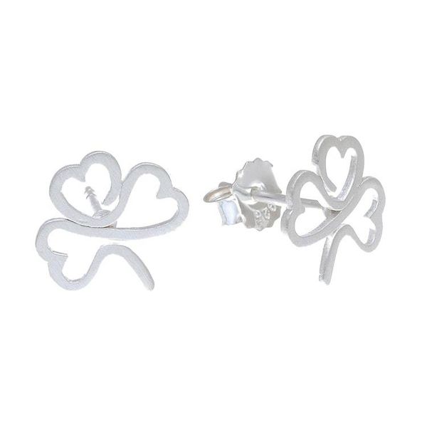 Alternate image for Sterling Silver Clover Stud Earrings from Thailand Beautiful Clover