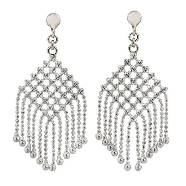 Alternate image for Artisan Crafted Thai Waterfall Earrings in Sterling Silver Mandarin Macrame