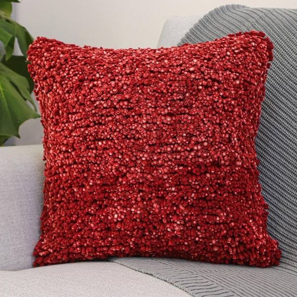 Alternate image for Hand Crafted Red Cotton Cushion Cover from Thailand Popcorn in Red
