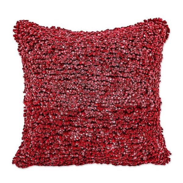 Alternate image for Hand Crafted Red Cotton Cushion Cover from Thailand Popcorn in Red