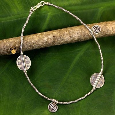 Alternate image for Hill Tribe Silver Charm Anklet Jungle Dance