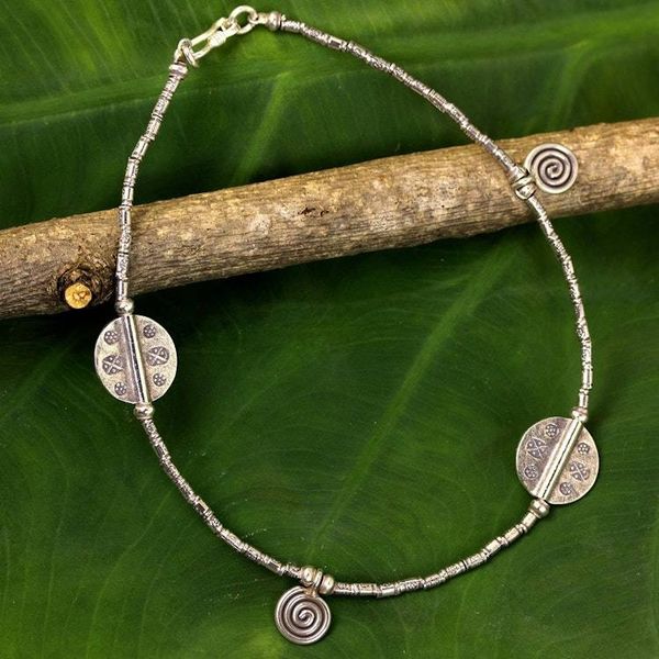 Alternate image for Hill Tribe Silver Charm Anklet Jungle Dance
