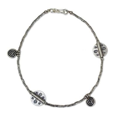 Alternate image for Hill Tribe Silver Charm Anklet Jungle Dance