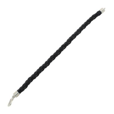Alternate image for Mens Leather Braided Bracelet in Black from Thailand Sophisticated Braid in Black