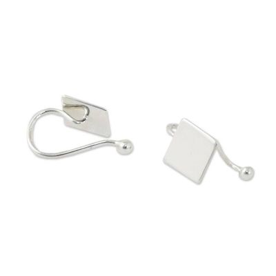 Alternate image for Sterling Silver Square-Shaped Ear Cuffs from Thailand Square Shimmer