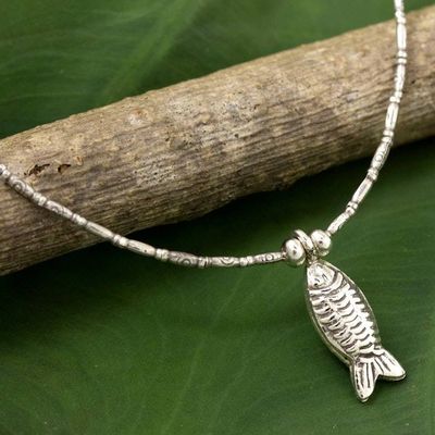 Alternate image for Handcrafted 950 Silver Anklet Minnow
