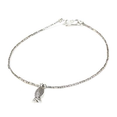 Alternate image for Handcrafted 950 Silver Anklet Minnow